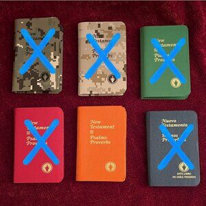FREE New Testament, Psalms & Proverbs- pocket size- ORANGE IS LEFT